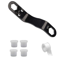 Load image into Gallery viewer, RVMATE RV Water Heater Drain Plug Kit, Include Angled Wrench, 4 Pieces 1/2" NPT Replacement Plugs and 1 roll PTFE Tape