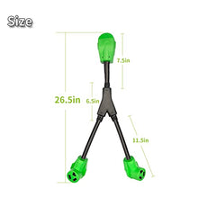 Load image into Gallery viewer, RVMATE 3 Prong Dryer Splitter 30 Amp, NEMA 10-30P to (2)10-30R Y Receptacle 26.5 Inch, Built to Last, Waterproof PVC Jacket