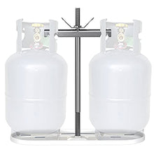 Load image into Gallery viewer, RVMATE RV Dual Propane Tank Mounting Rack for 20 lbs Tanks, for Travel Trailer Hitch Frame