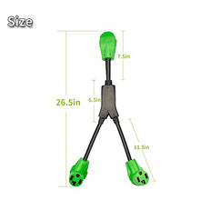 Load image into Gallery viewer, RVMATE 4 Prong Dryer Splitter 30 Amp, NEMA 14-30P to (2)14-30R Y Receptacle 26.5 Inch, Waterproof PVC Jacket Built to Last