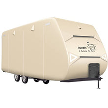 Load image into Gallery viewer, RVMATE Travel Trailer Cover, Oxford RV Trailer Cover for 24’-27’, 300D Polyester Camper Cover with Quick Side Door Access, Air Vent Design, w/Maintenance Accessory