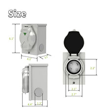 Load image into Gallery viewer, Pre-Drilling 30 Amp Generator Power Inlet Box RVMATE, NEMA L14-30P 125/250V 3750/7500W Power Inlet Box, Waterproof for Outdoor Use