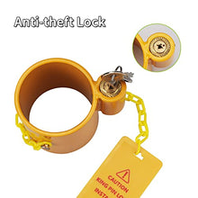 Load image into Gallery viewer, RVMATE 5th Wheel Lock, Heavy Duty Steel King Pin Lock with Anti-Theft Warning Tag, for 5th Wheel/Semi Trailers/RVs/Containers