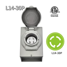 Load image into Gallery viewer, Pre-Drilling 30 Amp Generator Power Inlet Box RVMATE, NEMA L14-30P 125/250V 3750/7500W Power Inlet Box, Waterproof for Outdoor Use