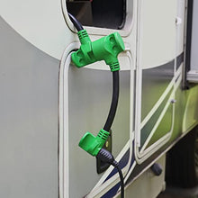 Load image into Gallery viewer, RVMATE 30 Amp to 15 Amp RV Adapter Cord, ETL Listed 30 Amp to 110 Adapter, RV Electrical Adapter with LED Indicator, 180 Degree Bend Power Adapter, Right-Angle Handle Plug Adapter