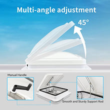 Load image into Gallery viewer, RVMATE 14" RV Roof Vent Fan for RV/Camper/Trailer, RV Roof Vent White with 12V RV Vent Fan 6" Blades
