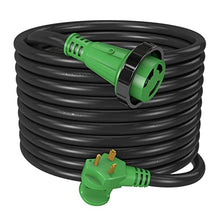 Load image into Gallery viewer, RVMATE 30 Amp 50 Feet RV Lockable Power Extension Cord, Easy Plug in Handle, TT-30P to L5-30R with LED Indicator, 10 AWG, ETL Listed