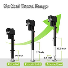 Load image into Gallery viewer, RVMATE Electric A-Frame Trailer Jack up to 3500lbs Heavy Duty RV Electric Power Tongue Jack with Accessories Manual Crank Handle and Level, 18" Lift, 12V DC and Bright LED Lights, Black