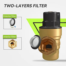 Load image into Gallery viewer, RVMATE RV Water Pressure Regulator, Brass Lead-Free Water Pressure Reducer Kit, Adjustable Valve with Inlet Screen Filter, for Camper Travel Trailer
