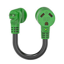 Load image into Gallery viewer, RVMATE 30 Amp to 15 Amp RV Adapter Cord, ETL Listed 30 Amp to 110 Adapter, RV Electrical Adapter with LED Indicator, 180 Degree Bend Power Adapter, Right-Angle Handle Plug Adapter