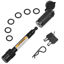 Load image into Gallery viewer, RVMATE Trailer Hitch Lock 5/8" Dia. for Class III IV 2" & 2-1/2" Receiver, Anti-Theft Steel Locking Hitch Pin with 2 Keys for Towing Trailer/Truck/Bike Rack
