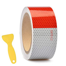 Load image into Gallery viewer, RVMATE 2 Inch x 30 Feet DOT Trailer Reflective Tape, Conspicuity Tape Waterproof Highly Visible Red & White, Reflective Tape for Trailers, Outdoor Cars, Trucks