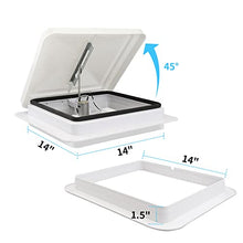 Load image into Gallery viewer, RVMATE 14" RV Roof Vent Fan for RV/Camper/Trailer, RV Roof Vent White with 12V RV Vent Fan 6" Blades