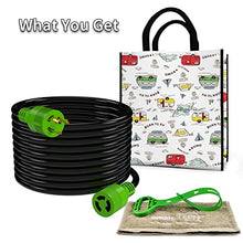 Load image into Gallery viewer, RVMATE 3 Prong 30 Amp Generator Extension Cord 100 Feet, NEMA L5-30P/L5-30R 125V SJTW Jacket
