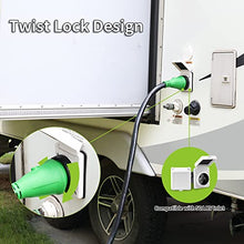 Load image into Gallery viewer, RVMATE 50 Amp 25 Feet RV/Generator Lockable Power Extension Cord, Easy Plug in Handle, 14-50P to SS 2-50R with LED Indicator, ETL Listed