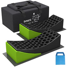 Load image into Gallery viewer, RVMATE Camper Levelers 8-Piece Kit RV Leveling Blocks Camper Wheel Chocks Including Two Curved Levelers, Two Chocks, Two Rubber Grip Mats, and Bonus Jack Pad in Storage Carrying Bag