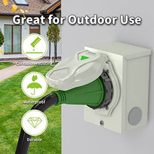 Load image into Gallery viewer, Pre-Drilling 50 Amp Generator Power Inlet Box RVMATE, NEMA SS2-50P 125/250 V 6250/12500W Power Inlet Box, Waterproof for Outdoor Use