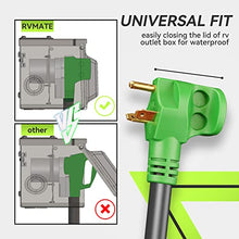 Load image into Gallery viewer, RVMATE 30 Amp 50 Feet RV Lockable Power Extension Cord, Easy Plug in Handle, TT-30P to L5-30R with LED Indicator, 10 AWG, ETL Listed