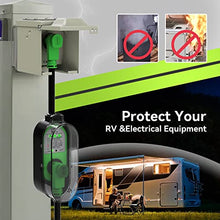 Load image into Gallery viewer, RVMATE 50 Amp RV Surge Protector, Surge Protection (4200 Joules) with Waterproof Cover, All-in-one Circuit Analyzer Power Guard with LED Indicators for RV/Camper Accessories, ETL Listed