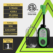 Load image into Gallery viewer, RVMATE 50 Amp RV Surge Protector, Surge Protection (4200 Joules) with Waterproof Cover, All-in-one Circuit Analyzer Power Guard with LED Indicators for RV/Camper Accessories, ETL Listed
