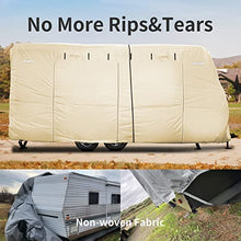 Load image into Gallery viewer, RVMATE Travel Trailer Cover, Oxford RV Trailer Cover for 30’-33’, 300D Polyester Camper Cover with Quick Side Door Access, Air Vent Design, w/Maintenance Accessory