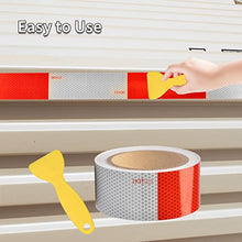Load image into Gallery viewer, RVMATE 2 Inch x 30 Feet DOT Trailer Reflective Tape, Conspicuity Tape Waterproof Highly Visible Red & White, Reflective Tape for Trailers, Outdoor Cars, Trucks
