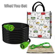 Load image into Gallery viewer, RVMATE 3 Prong 30 Amp Generator Extension Cord 75 Feet, NEMA L5-30P/L5-30R 125V SJTW Jacket
