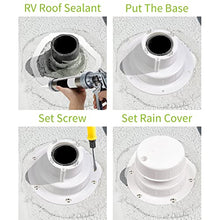 Load image into Gallery viewer, RVMATE Plumbing Vent Kit with Screen, Camper Vent Cap Replacement, RV Sewer Vent Cap for 1 to 2 3/8" Pipe, White