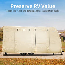 Load image into Gallery viewer, RVMATE Travel Trailer Cover, Oxford RV Trailer Cover for 27’-30’, 300D Polyester Camper Cover with Quick Side Door Access, Air Vent Design, w/Maintenance Accessory