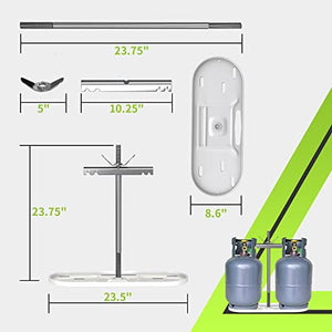 RVMATE RV Dual Propane Tank Mounting Rack for 30 lbs Tanks, for Travel Trailer Hitch Frame