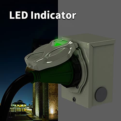 Pre-Drilling 50 Amp Generator Power Inlet Box RVMATE, NEMA SS2-50P 125
