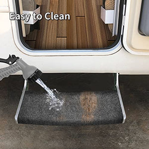 RVMATE RV Step Rugs 23 Inch RV Step Covers Wrap Around Radius Steps with Snap Fasteners Quickly to Release and Fit, 3 Packs