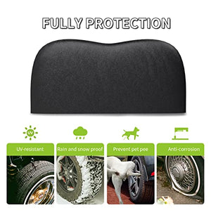 RVMATE RV Tire Covers, Dual Axle Wheel Cover (2 Pack) Fits 27"-30" Diameter Tires, Waterproof Anti-UV Black Dual Tire Covers RV Accessories for RV/Truck/Trailer