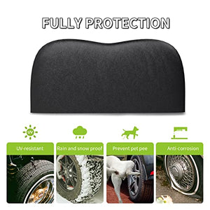 RVMATE RV Tire Covers, Dual Axle Wheel Cover (2 Pack) Fits 30"-33" Diameter Tires, Waterproof Anti-UV Black Dual Tire Covers RV Accessories for RV/Truck/Trailer