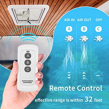 Load image into Gallery viewer, RVMATE 14&quot; Remote RV Roof Vent Fan for RV/Camper/Trailer, Remote Control Reversible Exhaust RV Roof Vent Fan White with 12V RV Vent Fan 6&quot; Blades
